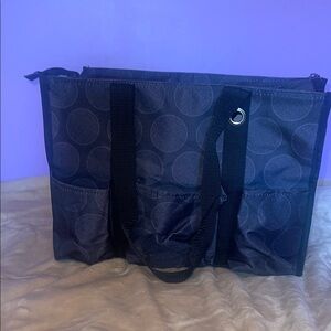 Stylish Black Tote Bag with Circle Pattern